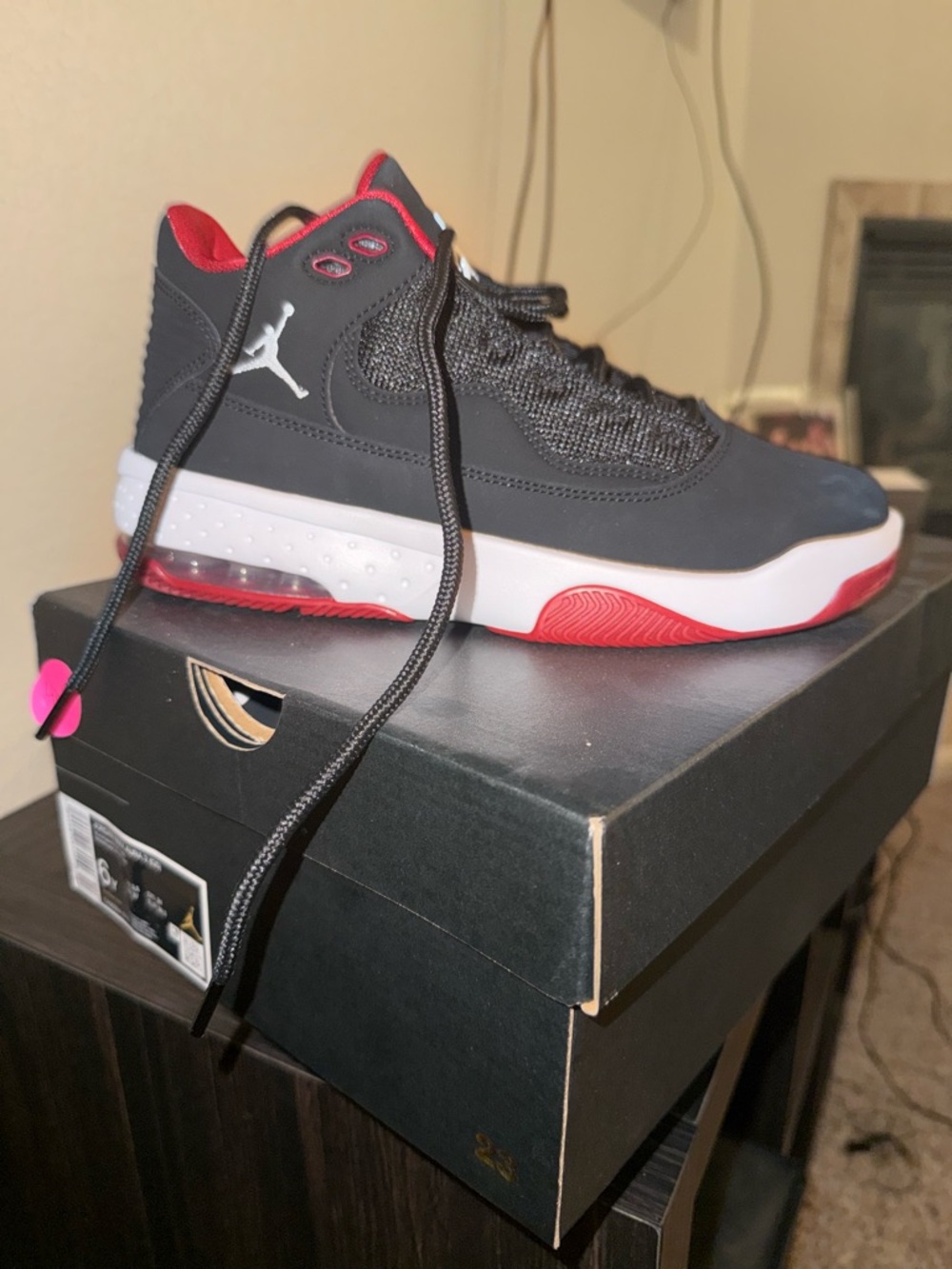 Nike Black & Red Low-Top Basketball Sneakers